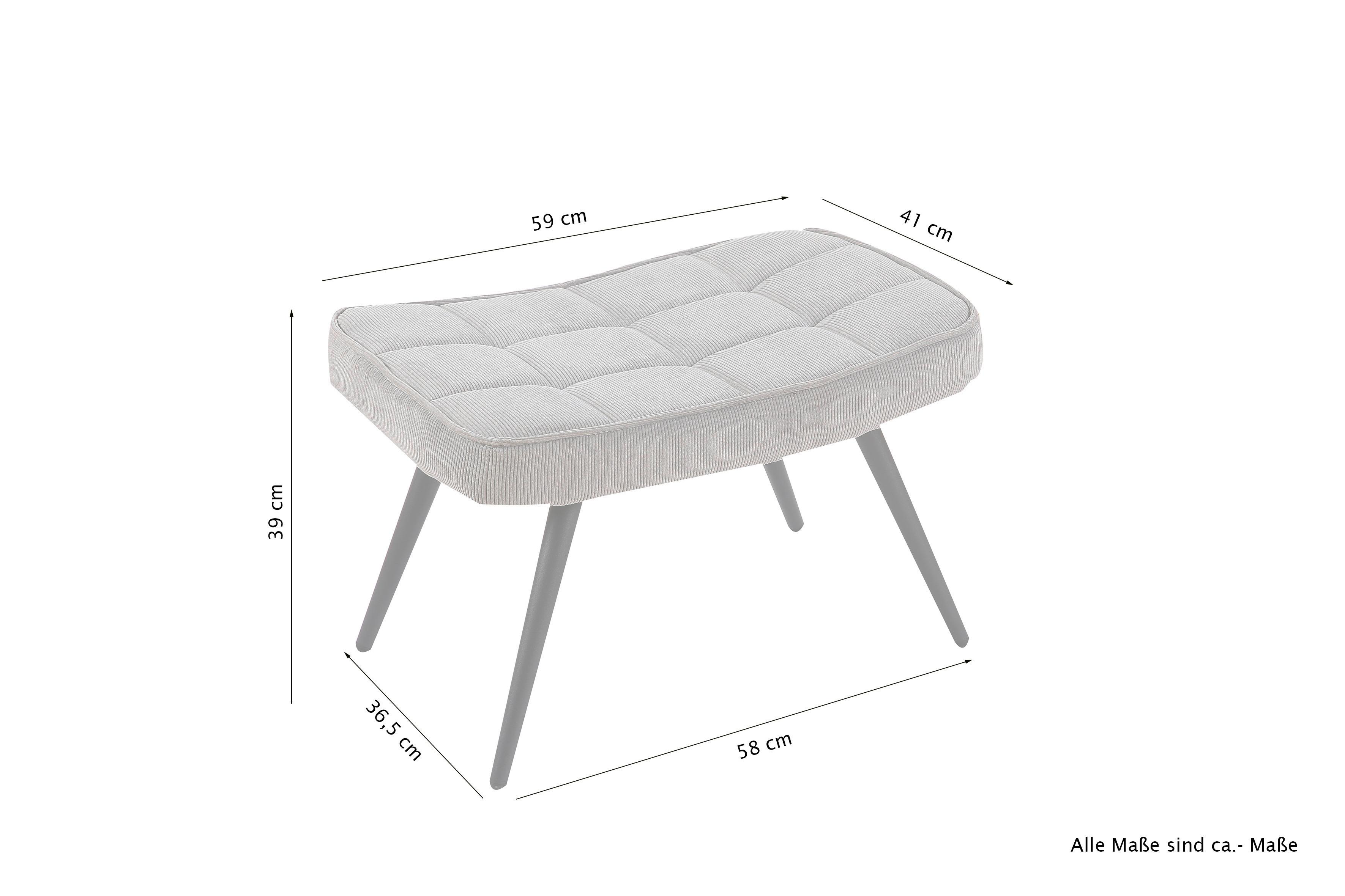 Hocker Uta Textil Dunkelgrau Sitz Gepolstert H: 39 cm - Dunkelgrau/Schwarz, MODERN, Holzwerkstoff/Textil (60/39/41cm) - MID.YOU