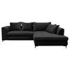 Eckschlafsofa Bello Schwarz Schlaffunktion Ottomane Rechts - Schwarz, Design, Textil (277/187cm) - Livetastic