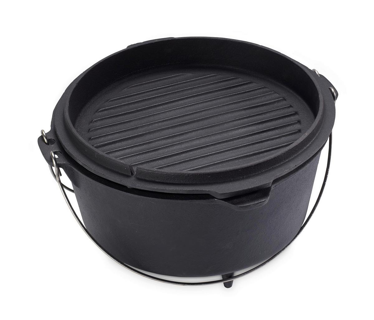 Dutch-Oven-Set Ew-Ge-1225 - Schwarz, Basics, Metall (31,5/31,5/21cm) - Echtwerk