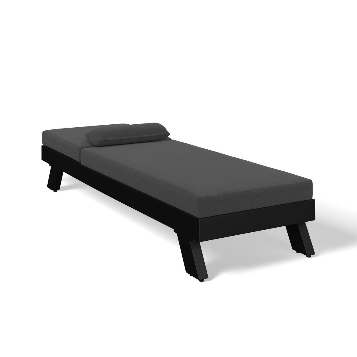 Záhradné ležadlo SUSA sivá - tmavosivá, Modern, kov/textil (200/64/40cm) - Bessagi Garden