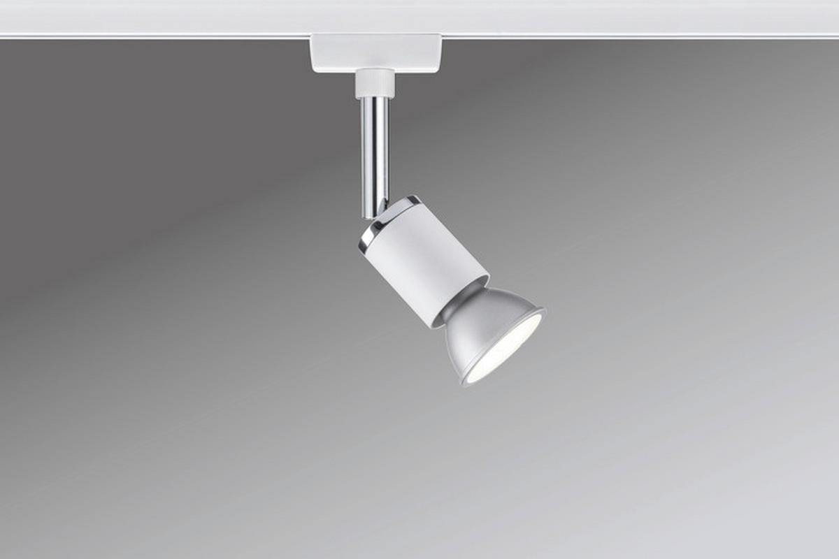 Schienensystem Urail Strahler 95333 LED-Spotkopf Schwenkbar - Chromfarben/Weiß, Design, Metall (5,8/11/6,6cm) - Paulmann