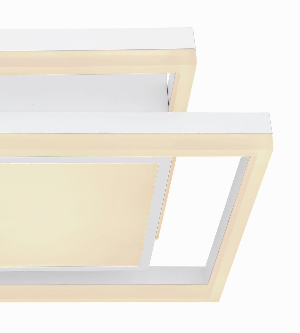 LED-Deckenleuchte L: 41,5 cm Mit Smartphone-Steuerung - Opal/Weiß, Basics, Kunststoff/Metall (41,5/41,5/10,5cm) - Globo