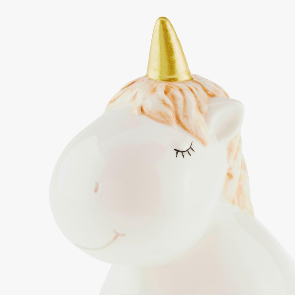 Dekoeinhorn Friederike - Braun/Weiß, MODERN, Keramik (13,6/10/17,5cm) - Luca Bessoni