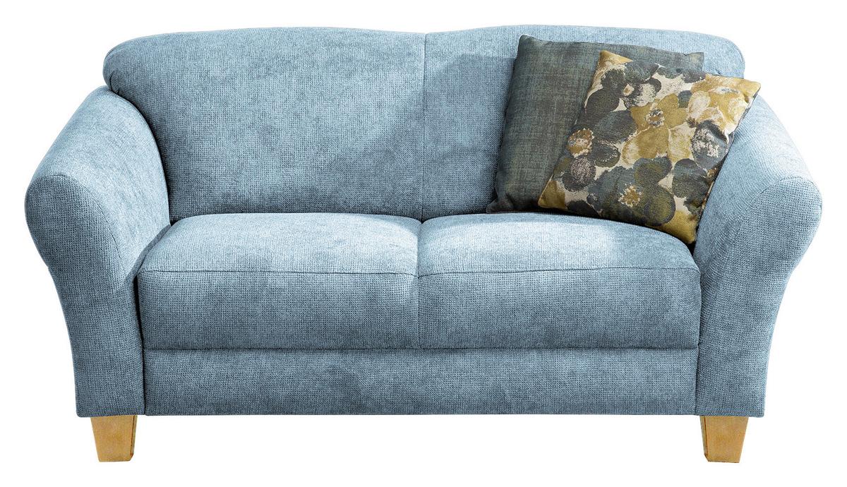 2-Sitzer-Sofa Gotland hellblau Rücken echt, 163x84x89 cm - Naturfarben/Hellblau, KONVENTIONELL, Textil (163/84/89cm) - Sit & More