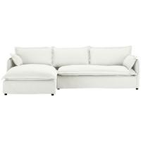 Ecksofa Toscana - Schwarz/Weiß, Trend, Textil (165/295cm) - Livetastic