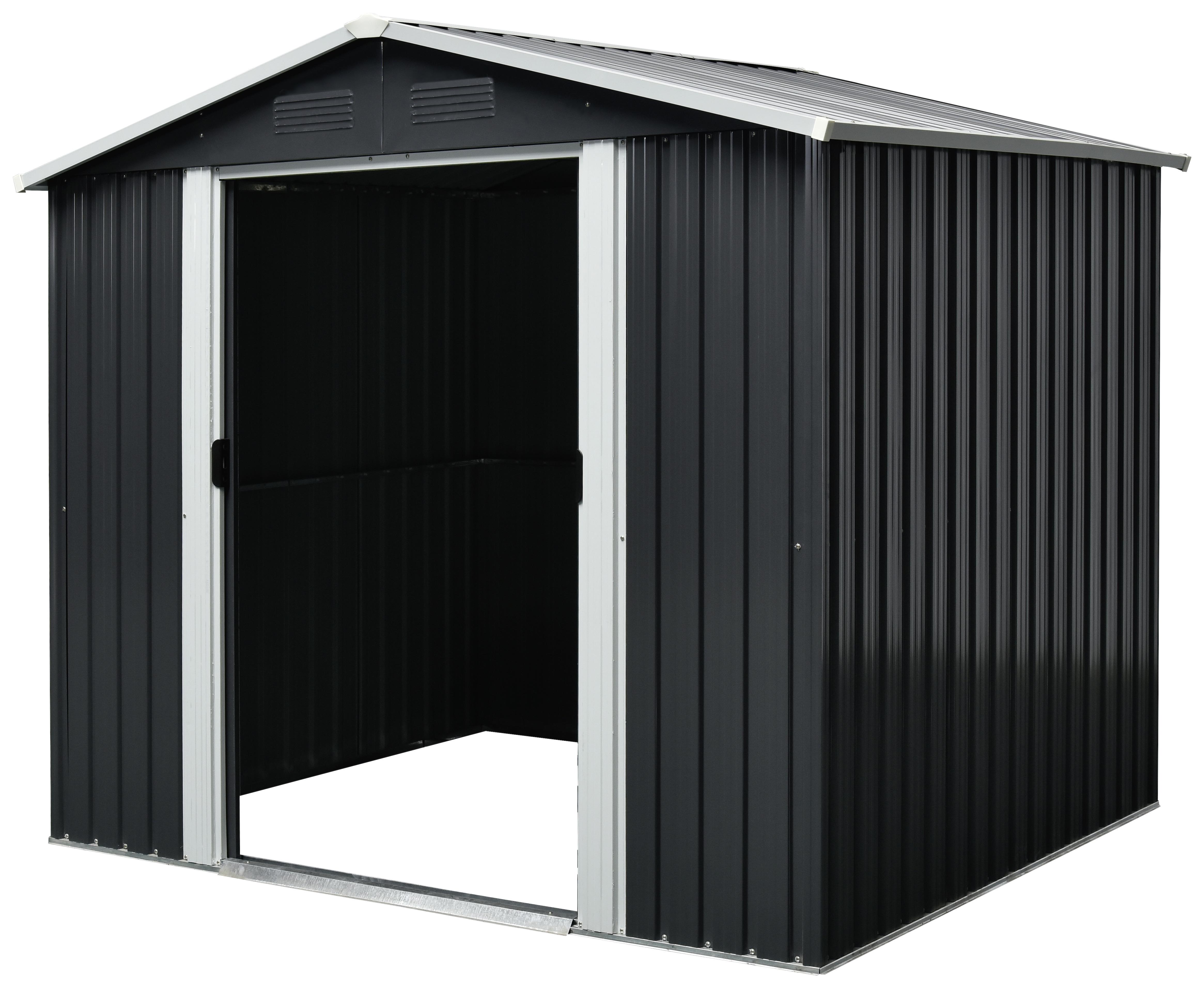 Gerätehäuser ohne Boden Regenwasserdicht 301x214x174 - Anthrazit/Weiß, Basics, Metall (301/214/174cm)