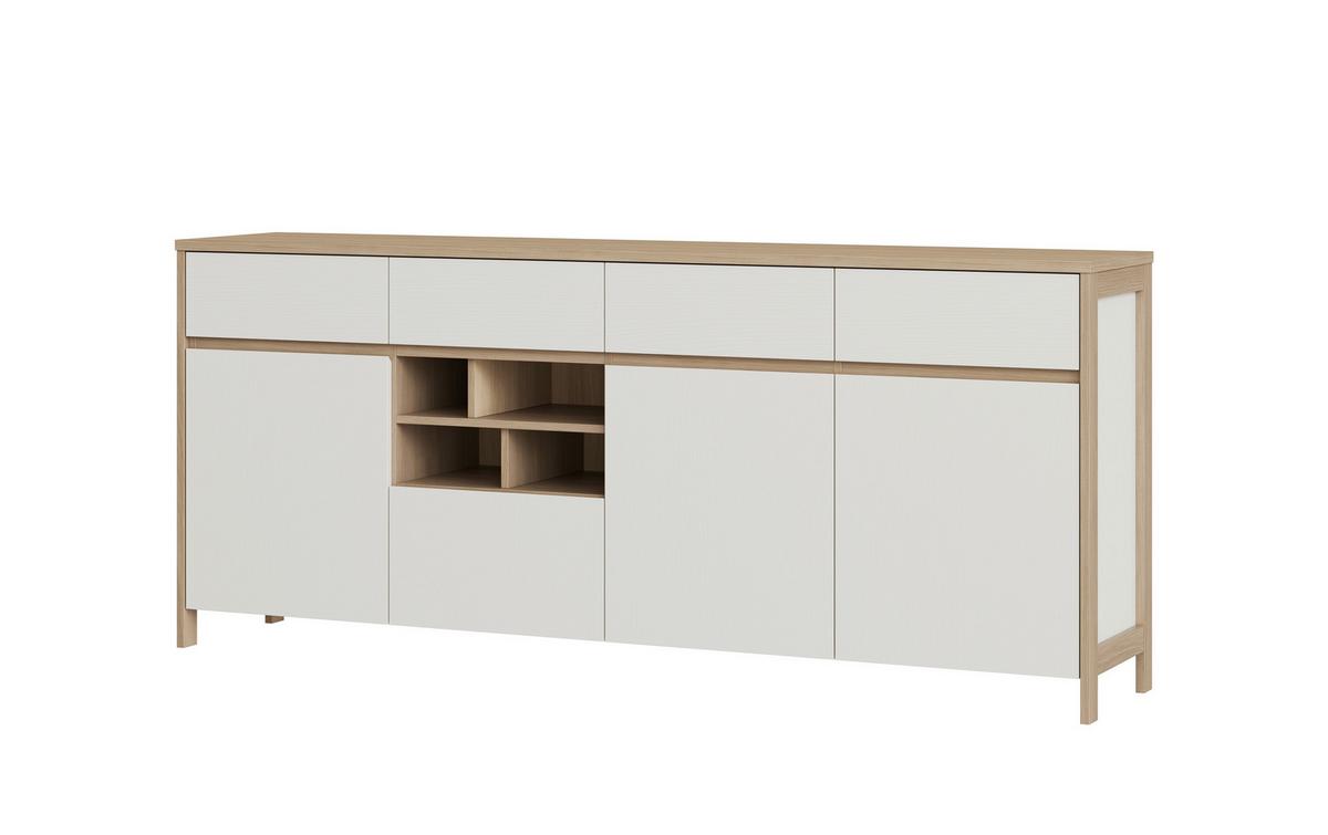 Sideboard Stranda Weiß/Eiche B: 193cm - Eichefarben/Weiß, Design, Holzwerkstoff (193/85/39cm) - MID.YOU