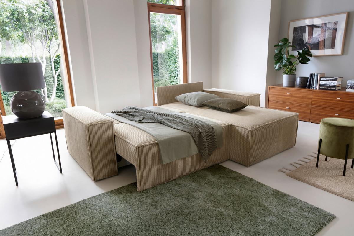 Rohová pohovka PERLLO, obojstranná, sivohnedá - čierna/taupe, Konventionell, drevo/textil (251/170cm) - MID.YOU