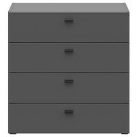 Wohnzimmer Stapelprogramm 64 Sixty-Four ,kommode 4 Laden - Schwarz/Graphitfarben, Trend, Holzwerkstoff (64/64/35cm)