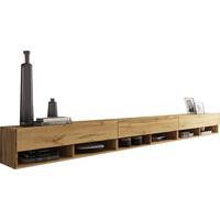 Nízka komoda s LED osvetlením - sivá/biela s vysokým leskom, Lifestyle, kompozitné drevo/plast (300/30/31cm) - P & B