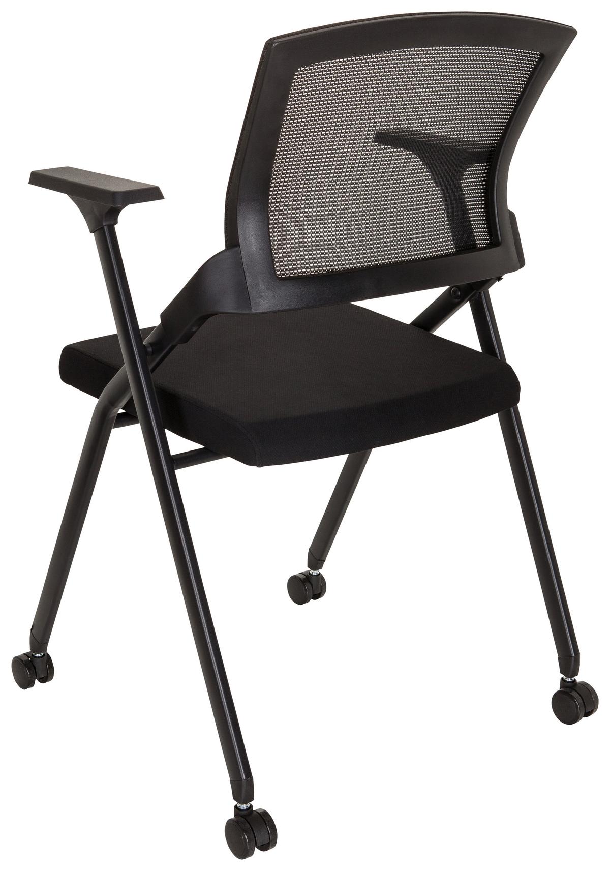 Besucherstuhl Priority II Klappbar Schwarz Bis 150 Kg - Schwarz, MODERN, Kunststoff/Textil (61/98/58cm) - MID.YOU