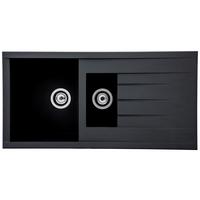 Spüle Respekta Houston Kunststein Bxt: 100x50 Cm - Schwarz, Trend, Glas/Kunststoff (100/21/50cm) - Respekta