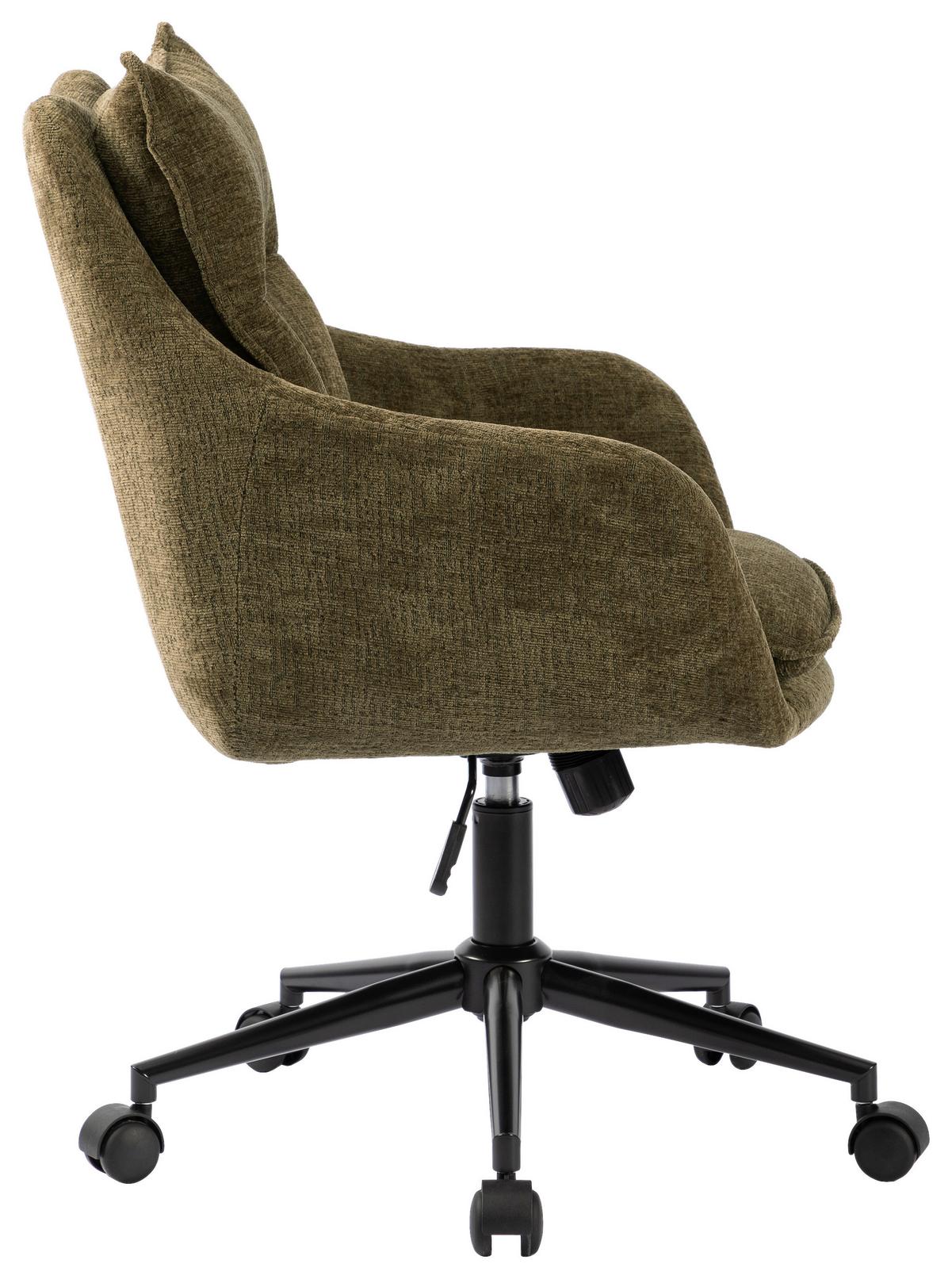 Drehstuhl Siena Grün B: 58 cm - Schwarz/Grün, MODERN, Kunststoff/Textil (58/85-93/58cm) - MID.YOU