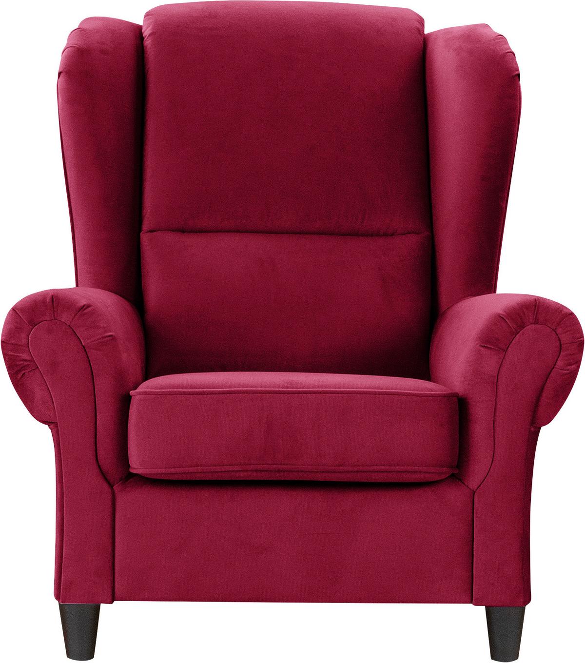 Ohrensessel Baron Bordeaux B: 94 Cm - Bordeaux/Schwarz, Design, Textil (94/112/92cm) - MID.YOU