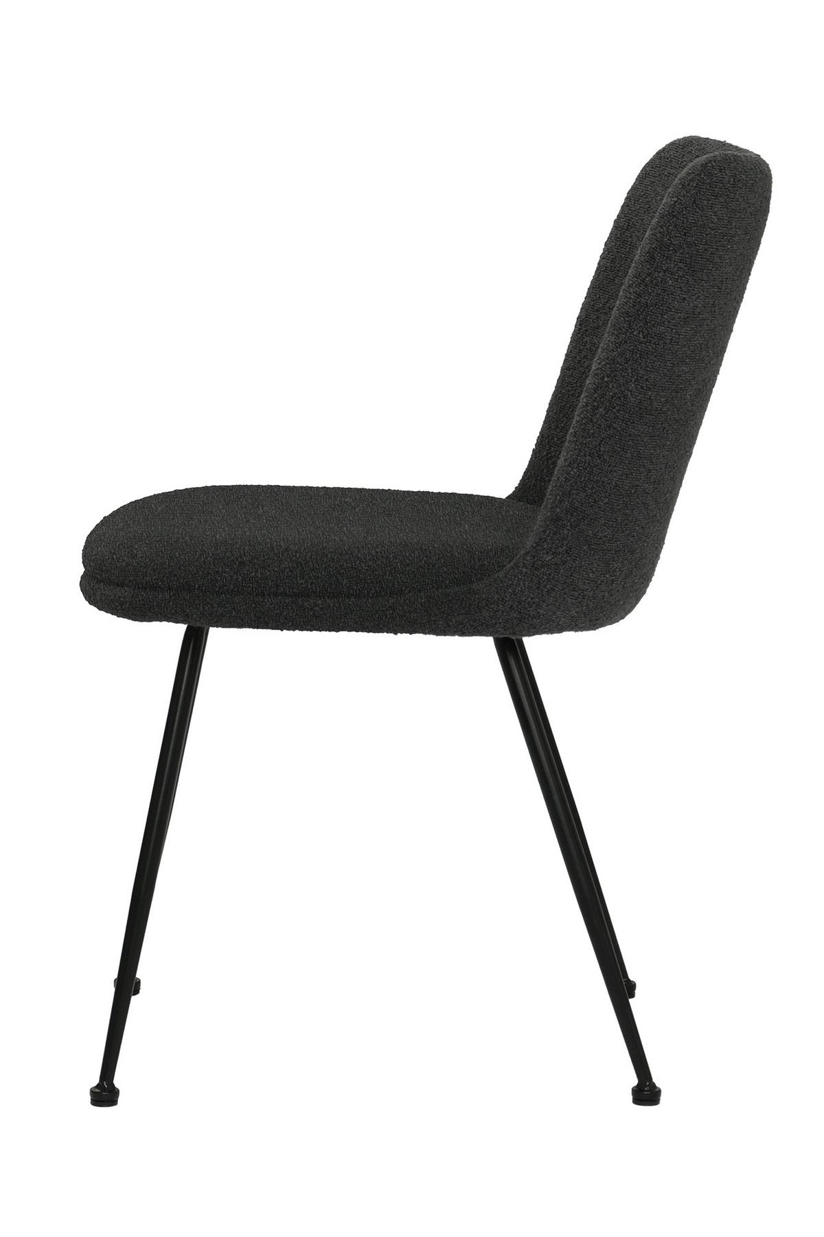STUHL-SET Schwarz 2-teilig - Schwarz, MODERN, Textil/Metall (58,5/83/46cm) - MID.YOU