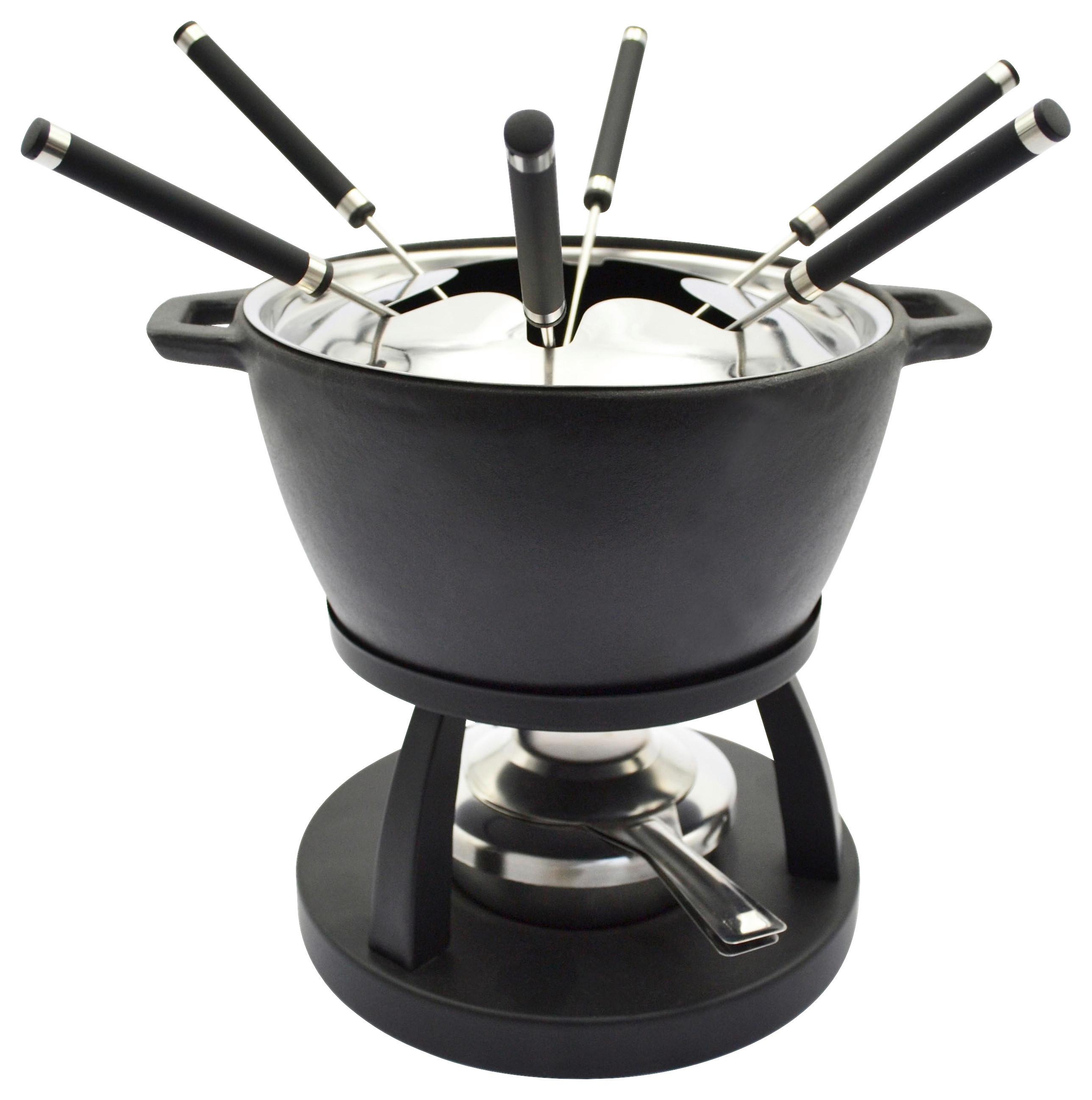 Fondueset Schwarz, 10-Teilig - Schwarz, Trend, Metall - Mäser