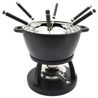 Fondueset Schwarz, 10-Teilig - Schwarz, Trend, Metall - Mäser