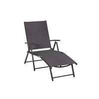 Gartenliege Deckchair Aus Stahl, Klappbar - Graphitfarben/Grau, KONVENTIONELL, Textil/Metall (64/87/140cm) - Gardenson