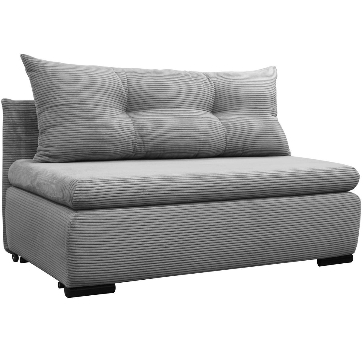 Schlafsofa mit Bettkasten Yellow B: 154 cm Cord Hellgrau - Hellgrau/Schwarz, Design, Textil (154/93/85cm) - MID.YOU