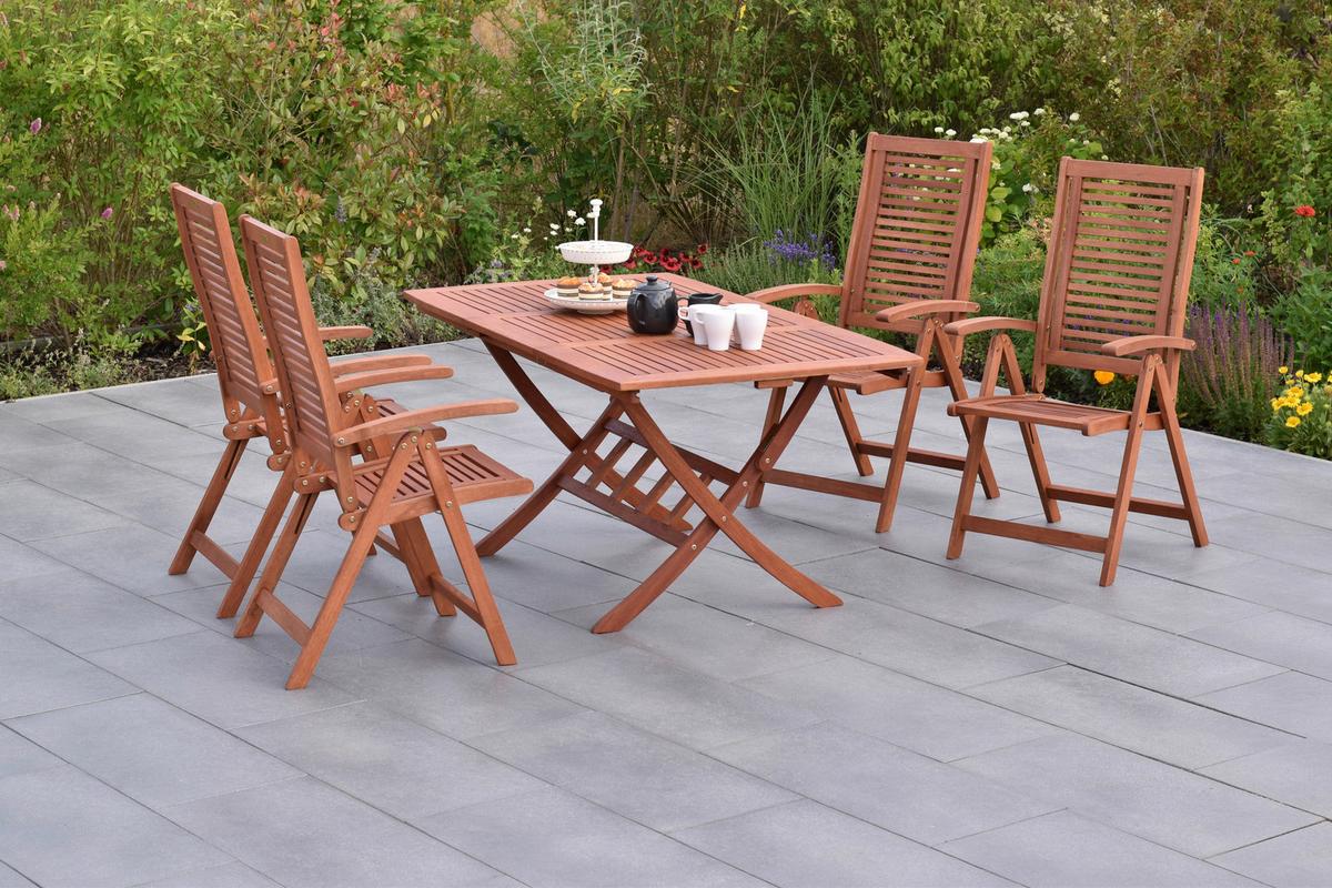 Gartengarnitur 5-tlg Cordoba Aus Holz - Naturfarben, MODERN, Holz - Gardenson