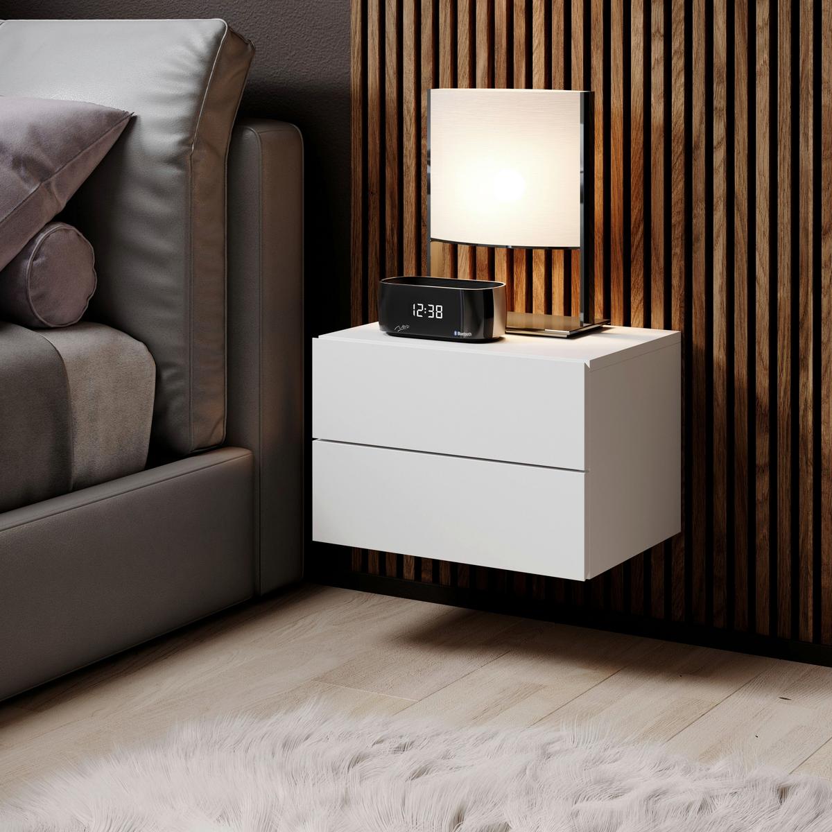 Nachkästchen Weiß H: 28 cm Cabo - Weiß, MODERN, Holzwerkstoff (42/28cm) - Livetastic