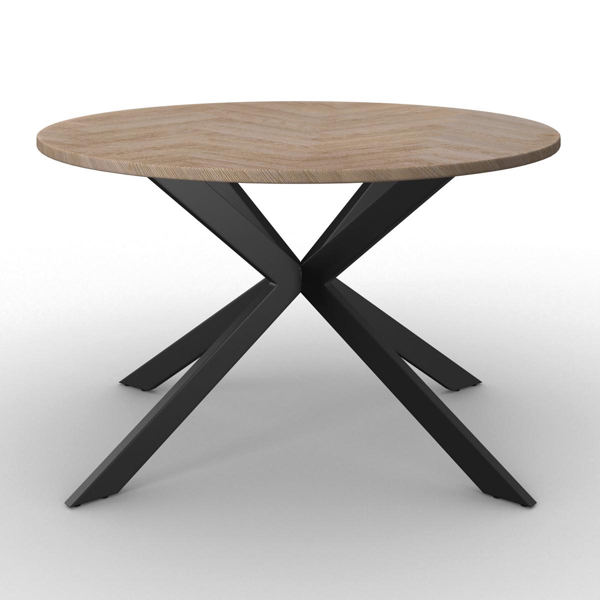 Jídelní set Eolona, 120cm - černá/krémová, Moderní, kov/kompozitní dřevo (120/76/120cm) - Bessagi Home