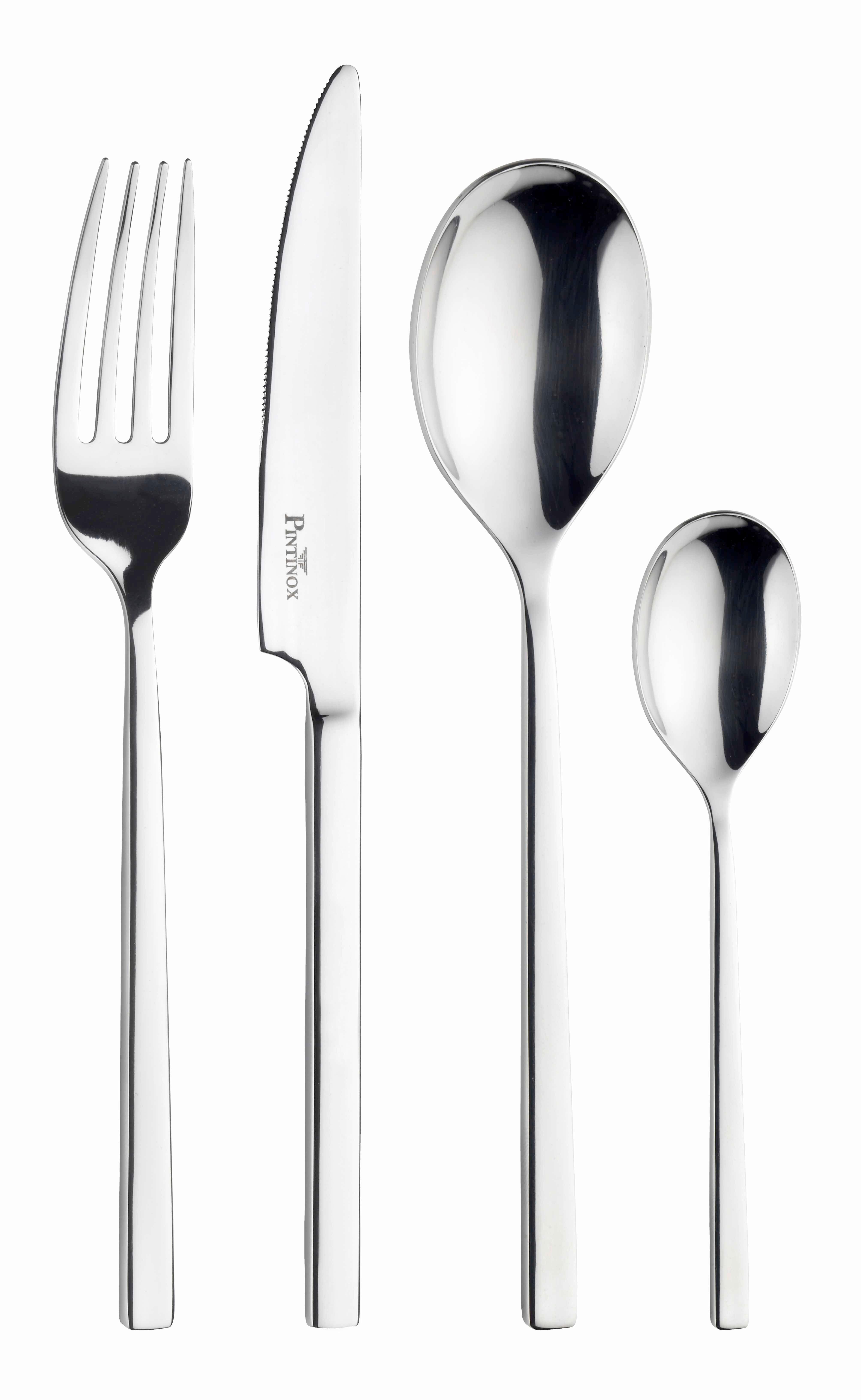 Besteckset Tie 30-Teilig Edelstahlfarben - Edelstahlfarben, Basics, Metall (32/32/44cm) - Pintinox