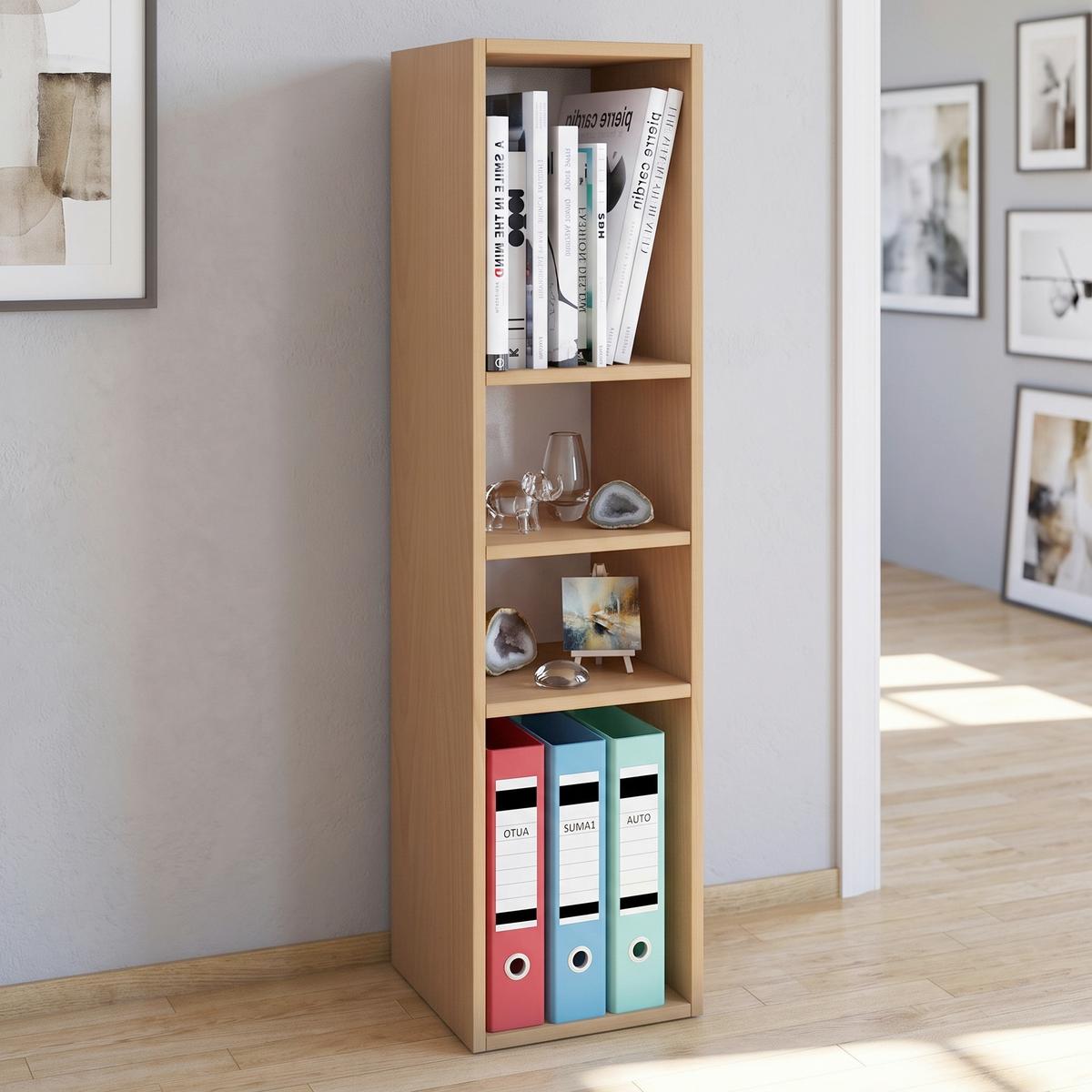 Regál na šanóny š: 34 cm, farby buka - šedá/barvy buku, Basics, kompozitní dřevo (34/107/29cm) - MID.YOU