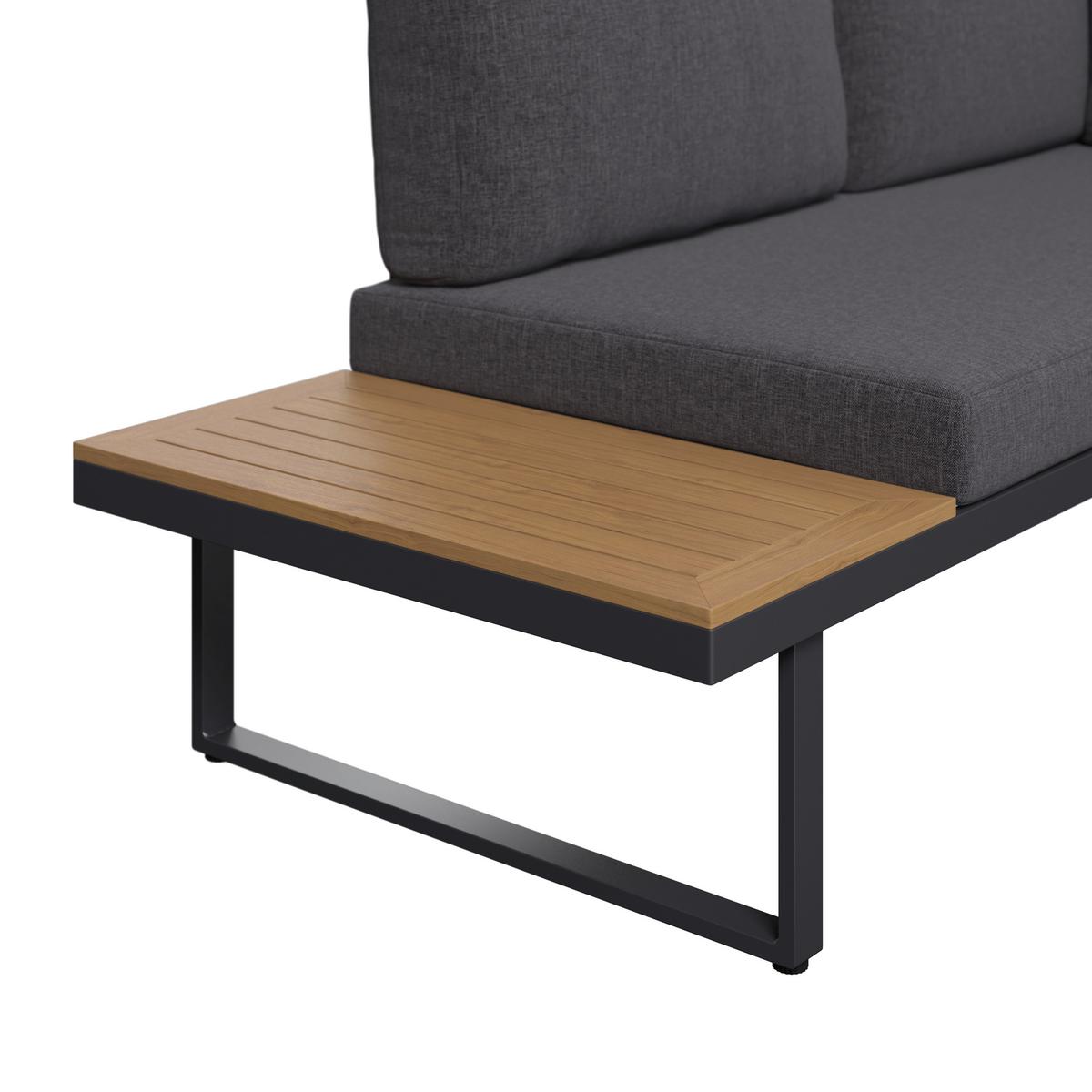 Loungegarnitur Montreal II - Dunkelgrau/Naturfarben, MODERN, Kunststoff/Textil (250/180cm) - Beldano