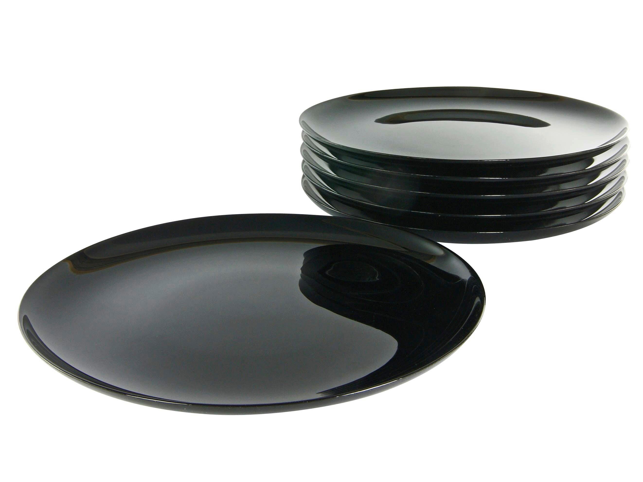 PIZZATELLERSET Italien Party Schwarz 6-teilig - Schwarz, Basics, Glas (33cm) - Creatable