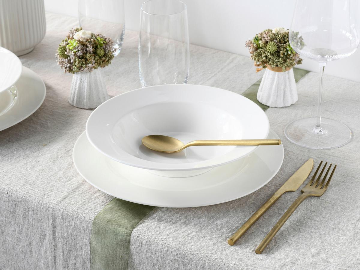 Kombiservice Fluer Royal Keramik 6 Personen - Weiß, Basics, Keramik - Creatable
