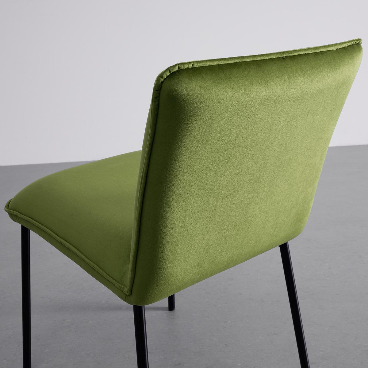 Stolička DARLA zelená - čierna/zelená, Modern, kov/drevo (49/81/55cm) - Bessagi Home