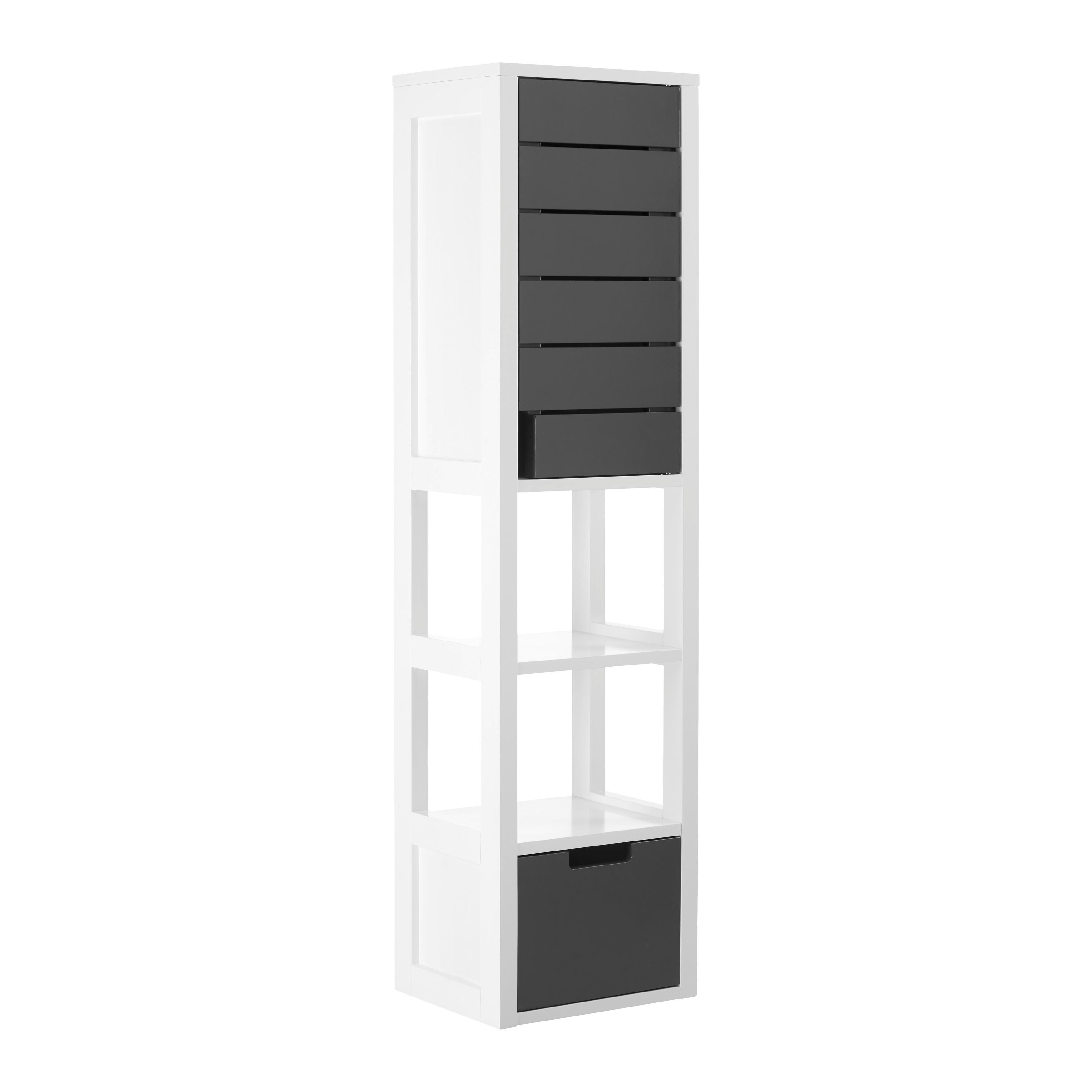 Vysoká skrinka TIA - sivá/biela, Modern (30/116/24cm) - P & B