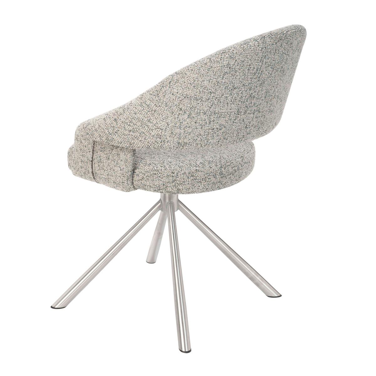 OTOČNÁ ŽIDLE PERAMA -TREND- - pastelově zelená/barvy nerez oceli, Moderní, kov/textil (61/83/61cm) - Mömax