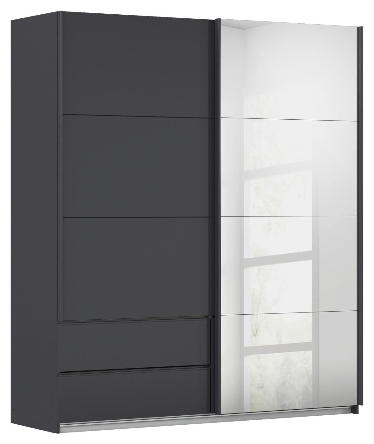 Schwebetürenschrank Karpo - Grau, KONVENTIONELL, Holzwerkstoff (181/210/62cm)