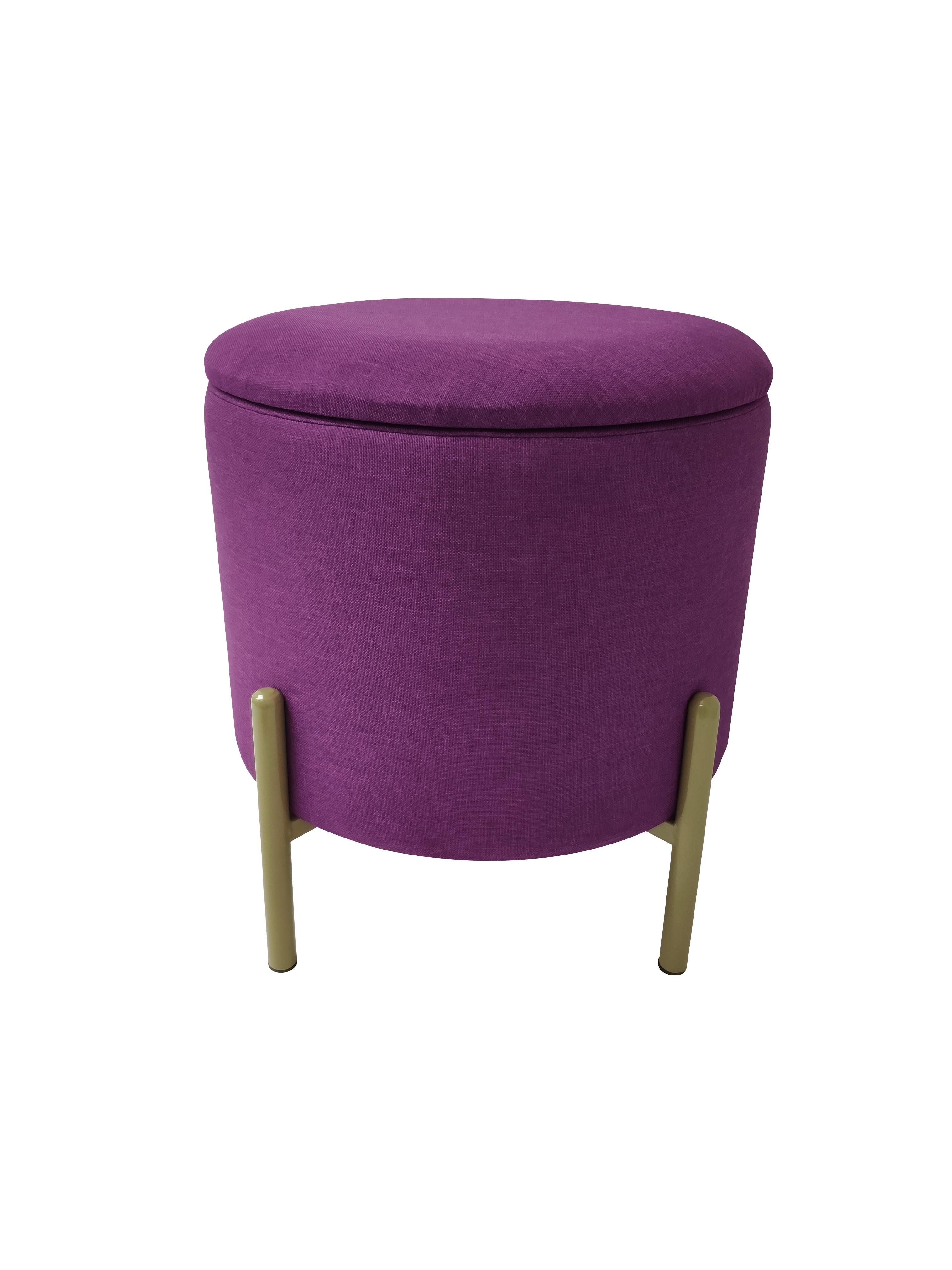 Hocker Logan - Beere/Goldfarben, Design, Textil (36/40/36cm) - Echtwerk