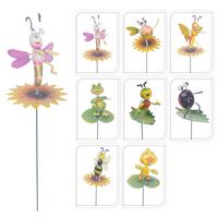 Gartenstecker Lilly - Gelb/Grün, Basics, Kunststoff/Metall (13/71/7cm)