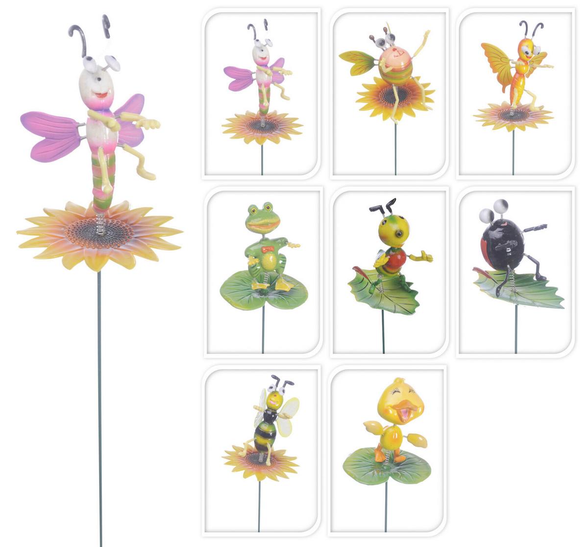 Gartenstecker Lilly - Gelb/Grün, Basics, Kunststoff/Metall (13/71/7cm)