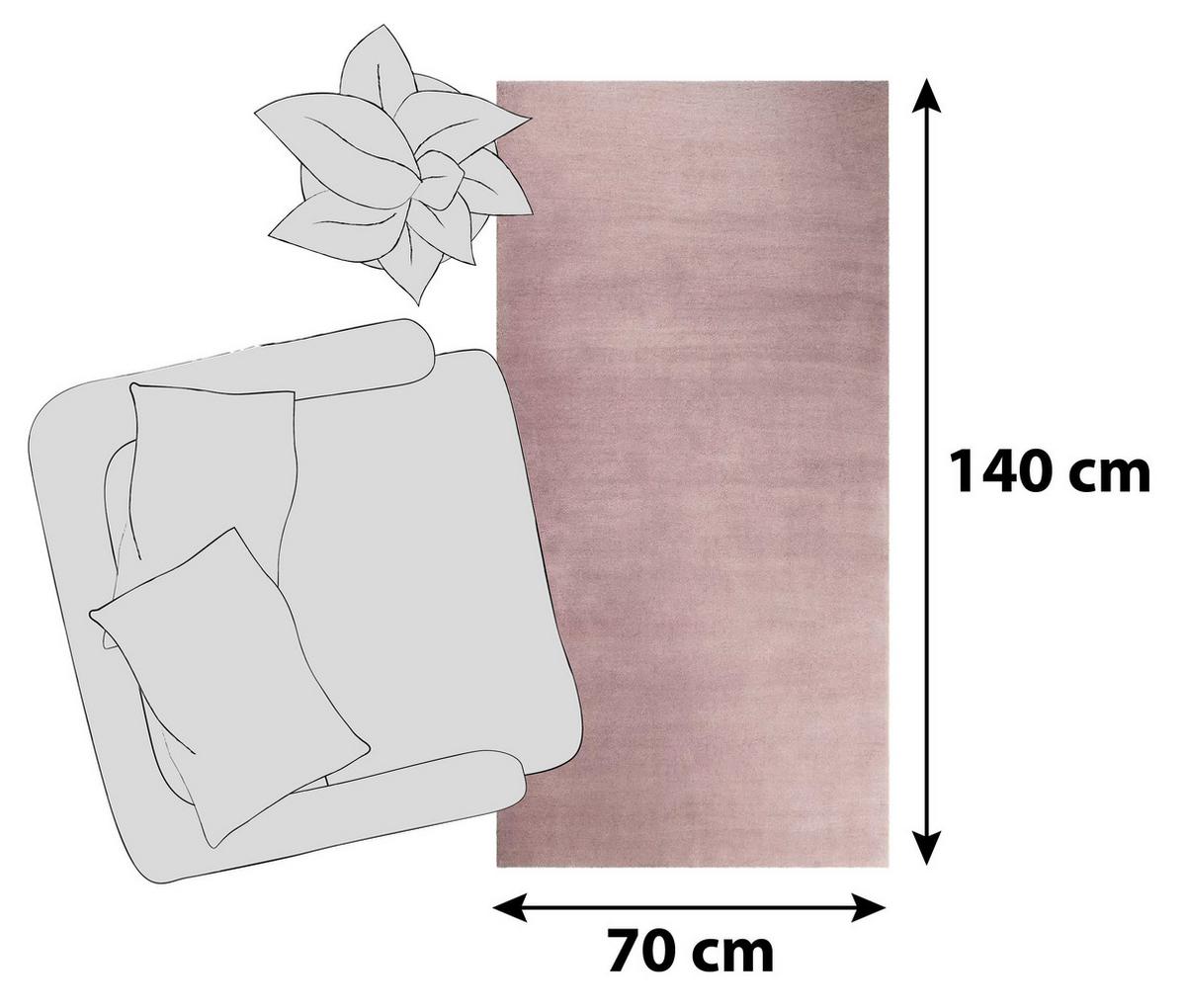 Hochflor Teppich Rosa Loft 70x140 Cm - Rosa, Basics, Textil (70/140cm) - Esprit