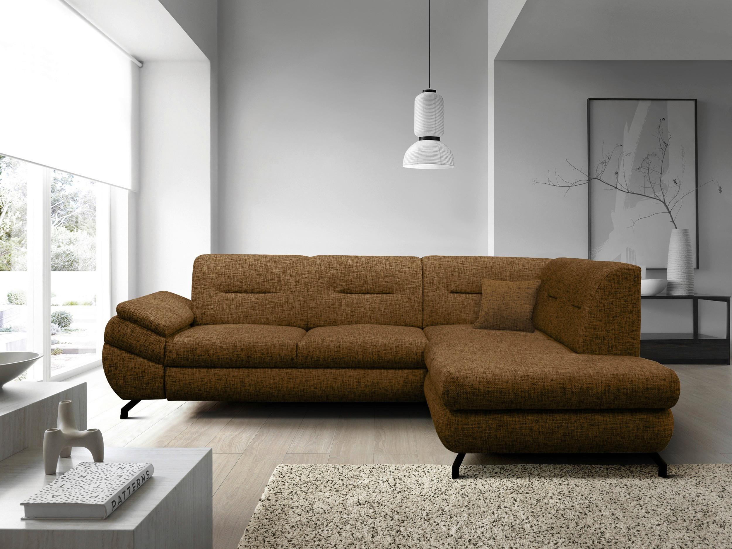 Ecksofa Imo Braun 274x201 cm - Schwarz/Braun, Design, Textil (274/201cm) - MID.YOU