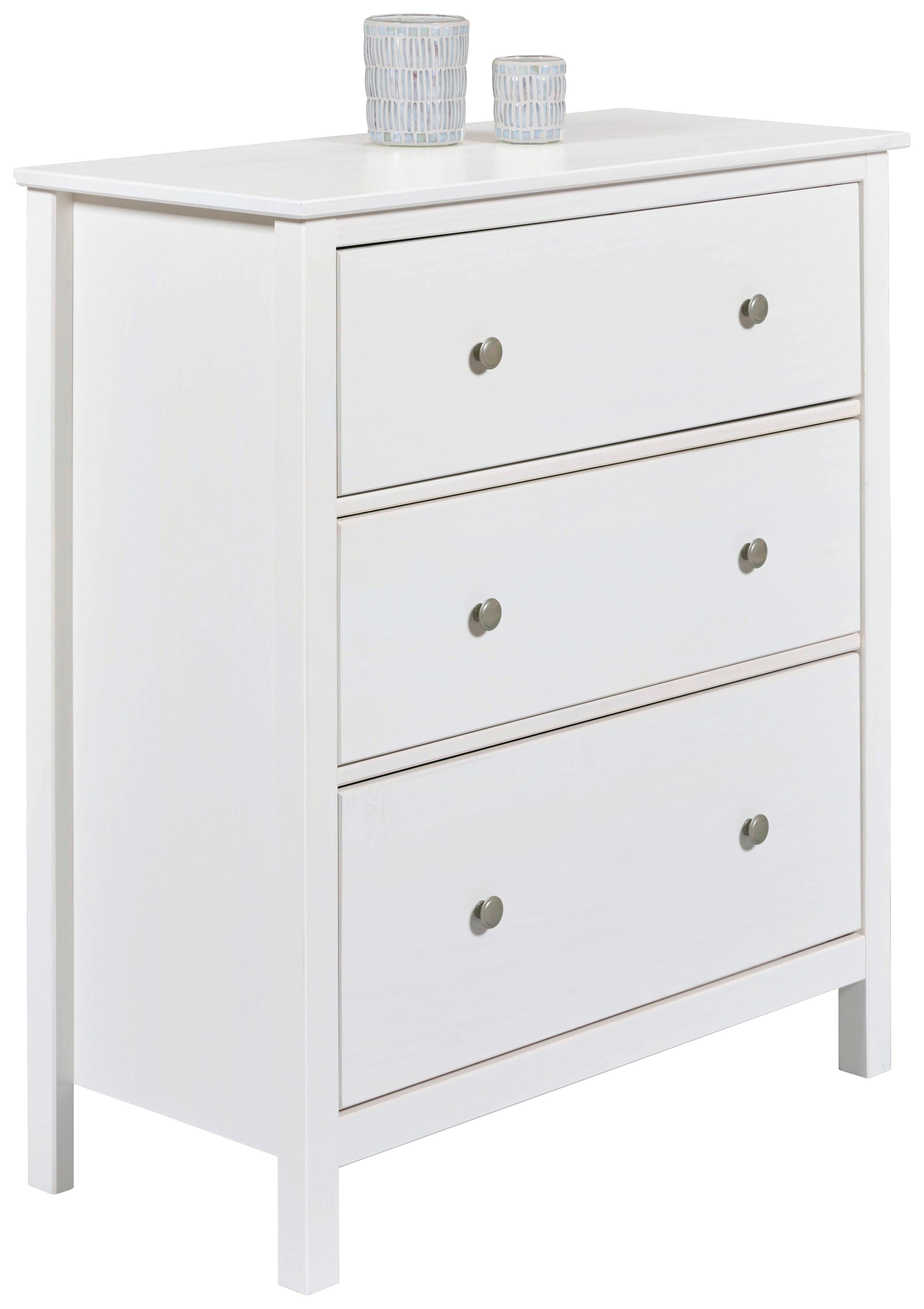 KOMODA CHILLY HOME - biela/strieborná, Romantik / Landhaus, kov/drevo (85/96/39,5cm)