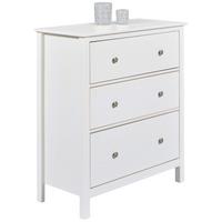 KOMODA CHILLY HOME - biela/strieborná, Romantik / Landhaus, kov/drevo (85/96/39,5cm)