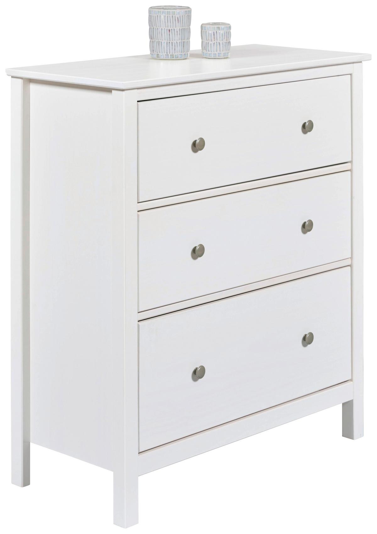 KOMODA CHILLY HOME - biela/strieborná, Romantik / Landhaus, kov/drevo (85/96/39,5cm)