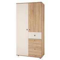 Šatníková skriňa WIKI 90 cm, dekor dub Sonoma/biela - biela/dub sonoma, Konventionell, kompozitné drevo/plast (90/191/53cm) - MID.YOU