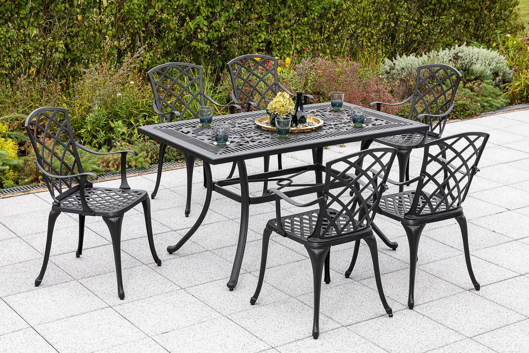 Gartenset Rhodos - Graphitfarben, MODERN, Metall - Gardenson