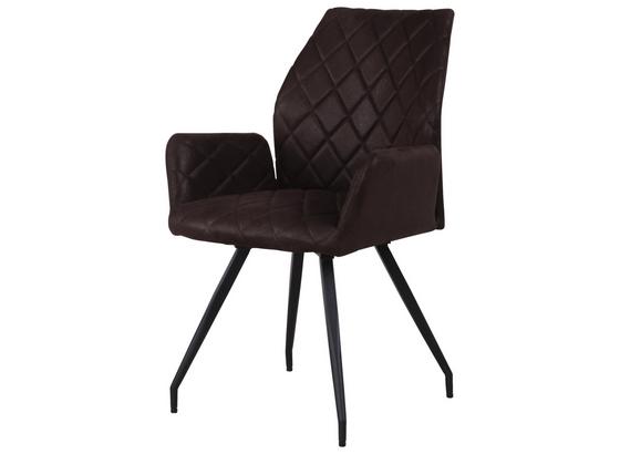 Karfás Szék Wendy - Sötétbarna/Fekete, konvencionális, Fém/Textil (56/90/61cm) - James Wood Karfás Szék Wendy - Sötétbarna/Fekete, konvencionális, Fém/Textil (56/90/61cm) - James Wood