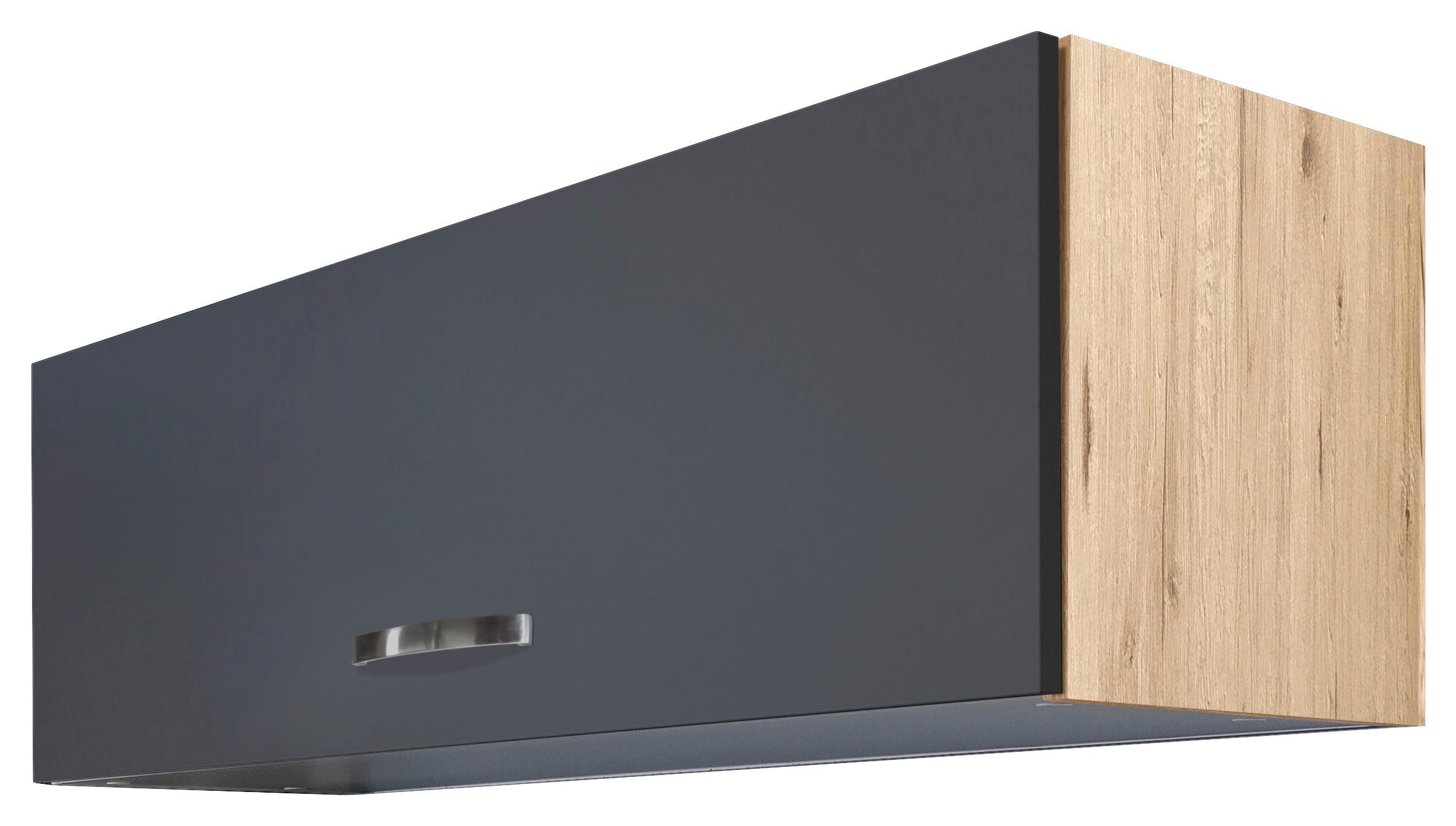 Kuchyňská horní skříňka SHADOW 100cm - dub San Remo/tmavě šedá, Moderní, kov/kompozitní dřevo (100/32/32cm)