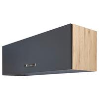 Kuchyňská horní skříňka SHADOW 100cm - dub San Remo/tmavě šedá, Moderní, kov/kompozitní dřevo (100/32/32cm)