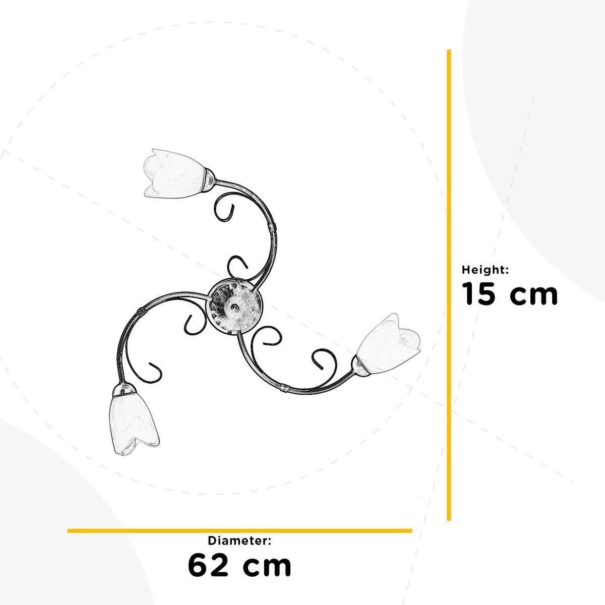 Deckenleuchte Odino Bronzefarben D: 60 cm - Bronzefarben, KONVENTIONELL, Glas/Metall (60/15cm)