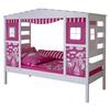 Posteľ v tvare domčeka LIO záves ružový - pink, Modern, drevo (90/200cm) - MID.YOU